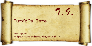 Turós Imre névjegykártya
