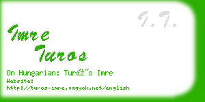 imre turos business card
